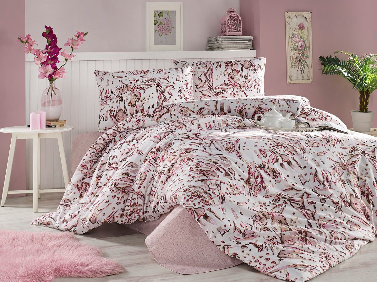 Lenjerie de pat din bumbac finet „Pink Harmony”