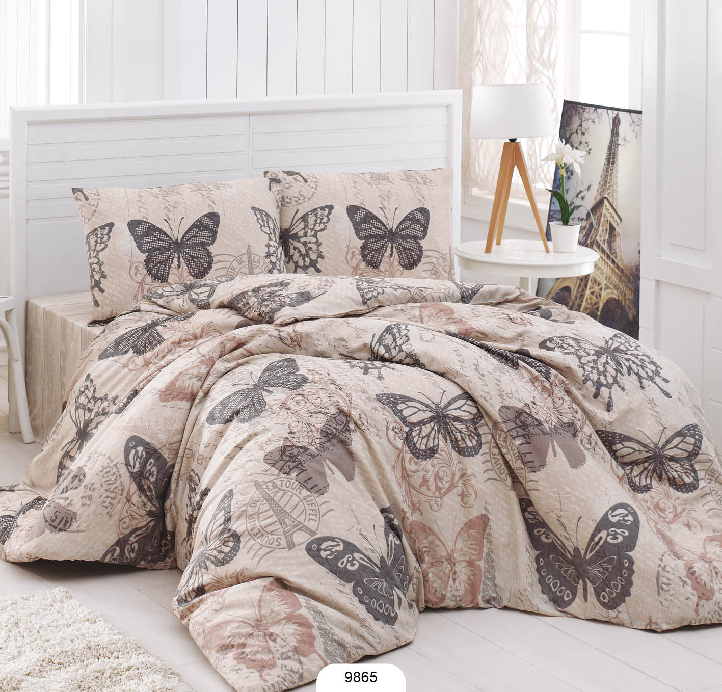 Lenjerie de pat din bumbac finet „Butterfly Vintage”