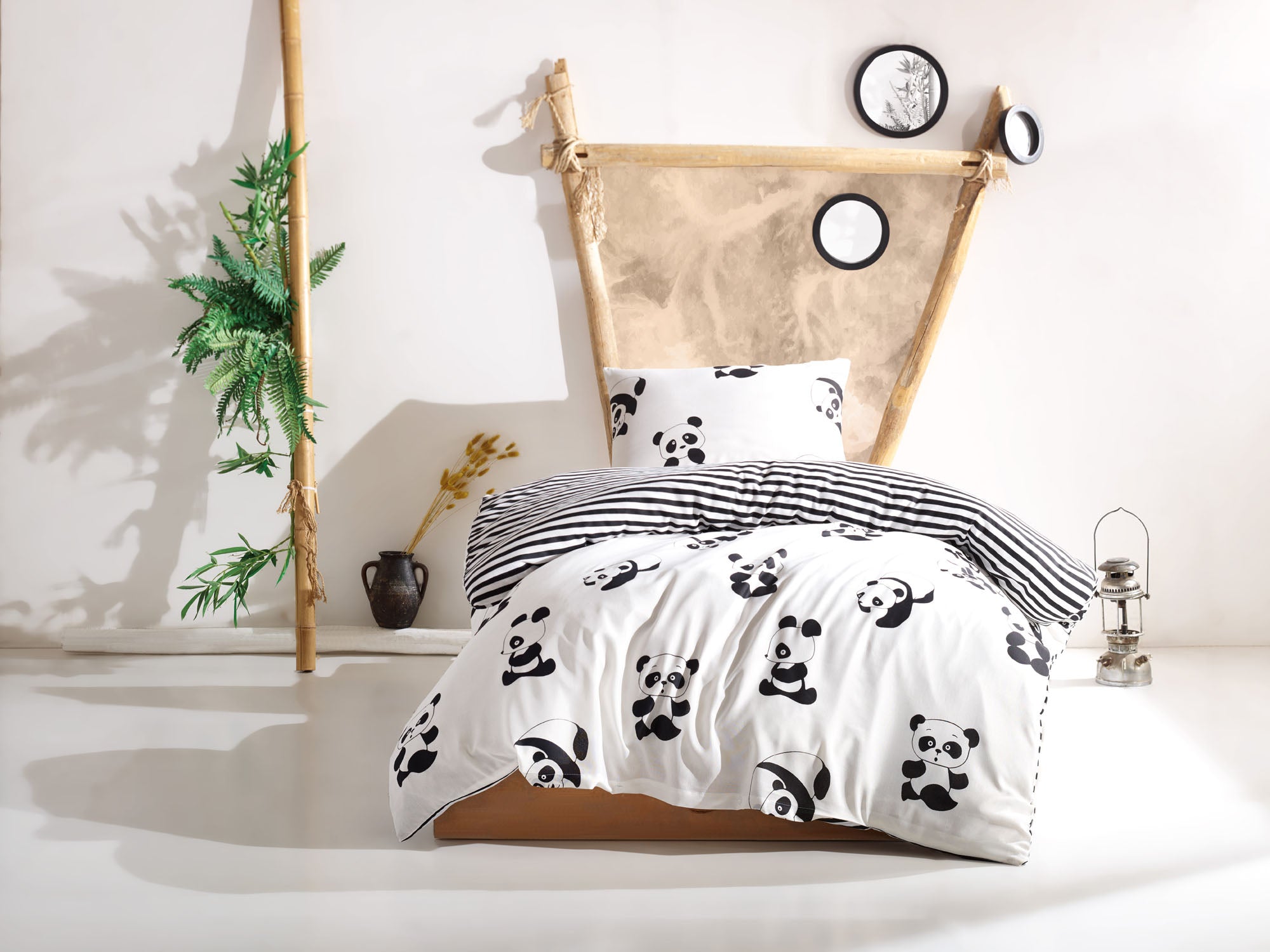 Lenjerie de pat din bumbac finet „Panda Dream”